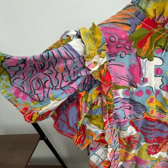 Caroline Constas Red Pink Ruffled A-line Sundress - Picture 7 of 12